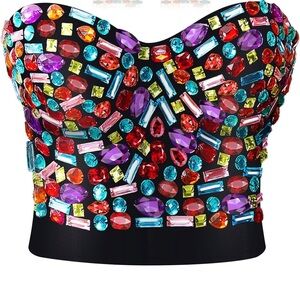 Bejeweled corset top